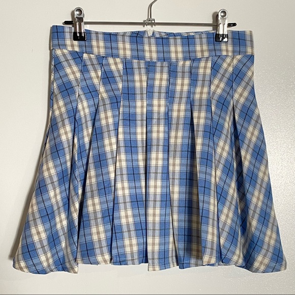 Ally/Minx & Moss Blue Plaid Tennis Skirt - Picture 2 of 6